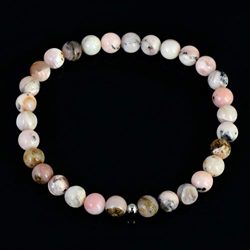 Bracciale in opale rosa naturale con opale rosa