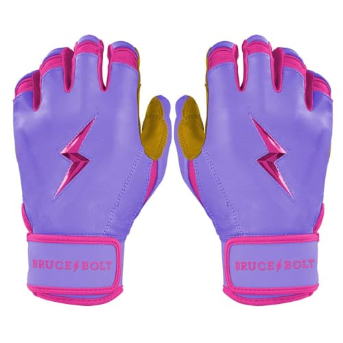 Guantes de bateo BRUCE BOLT Harrison Bader cortos para jóvenes en color lavanda talla XL