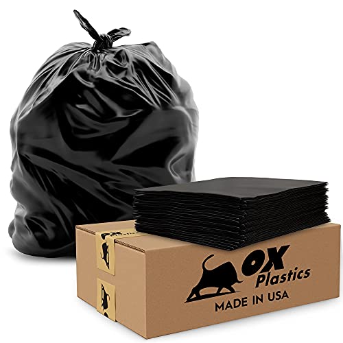 55 Gallon Trash Bags 3 Mil Contractor, Large Thick Heavy Duty Garbage Bag, Extra Large Trash Can Liner Bags, 36X52 55Gal Drum Liners 3Mil (50) #TOP5
