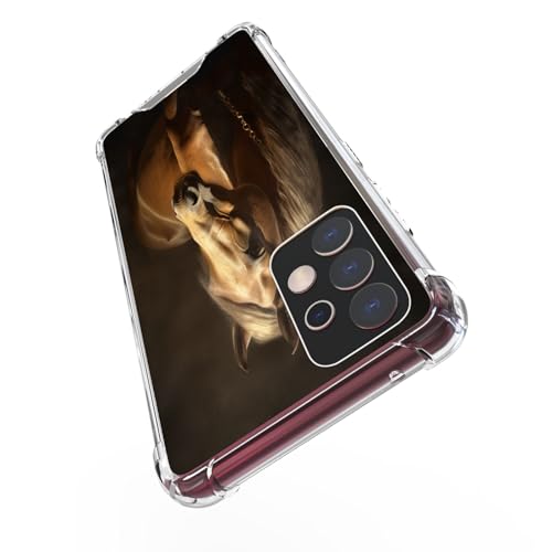 Elgzigok Capa transparente para Samsung Galaxy A52 Horse-aa20 capa protetora de silicone transparent