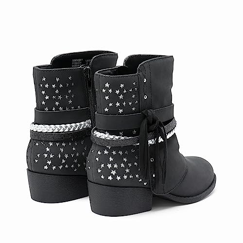 DREAM PAIRS Girls Ankle Boots Side Zipper Low Heels Boots Little Kid/Big Kid,Size 10 Toddler,BLACK,SDBO225K-14