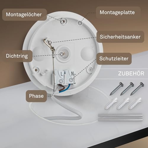 B.K.Licht - LED Deckenlampe mit indirektem Licht, Flach, Neutralweißes Licht, IP44, Panel, LED Lampe, Deckenleuchte, Badezimmer Lampe, Wohnzimmerlampe, Küchenlampe, 29x29x3 cm, Schwarz