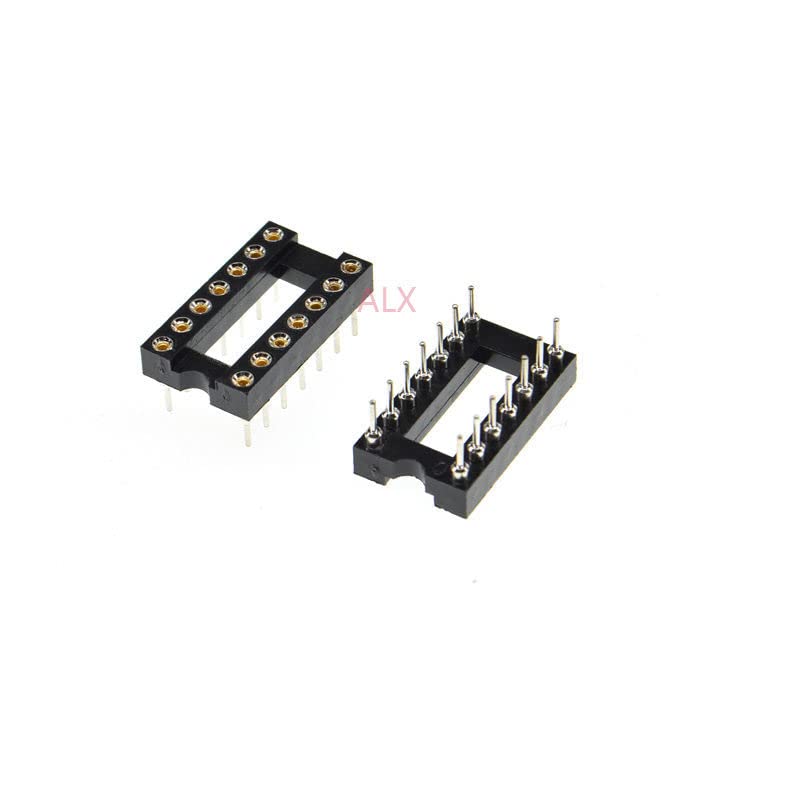 10PCS DIP14 IC Round Hole Socket 14p DIP CHIP Test Holder Adaptor 14 PIN dip-14 DIP 14PIN 2.54MM Pitch Connector
