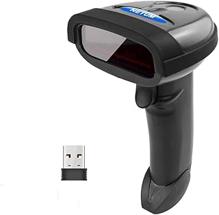 NETUM Wireless Barcode Scanner, 2 in 1 2.4G Wireless & USB Wired 1D Laser Barcode Reader Handheld Bar Code Reader Cordless Rechargeable Bar Code Scanner for Computer MAC Laptop NT-1698W