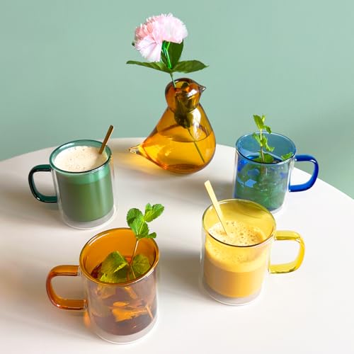 Juego de 4 Mugs Aislados Dobles de Vidrio Borosilicato 12.85 oz miniatura 4