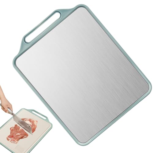 Tablas de cortar de acero inoxidable para cocina, alfombrillas de corte de metal multifuncionales de doble cara, tabla de hornear de cocina, bloque de corte de frutas, bloque de cortar, tabla de