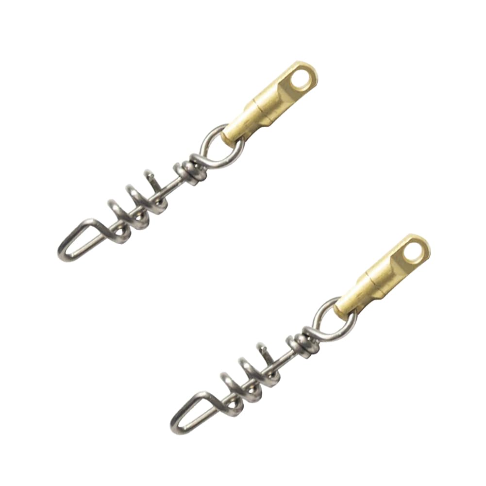 BOLWHAO 2 Pcs Fishing Corkscrew Swivels, Stainless Steel Fishing Swivels 500lbs Ball Bearing Pigtail Swivel,70mm