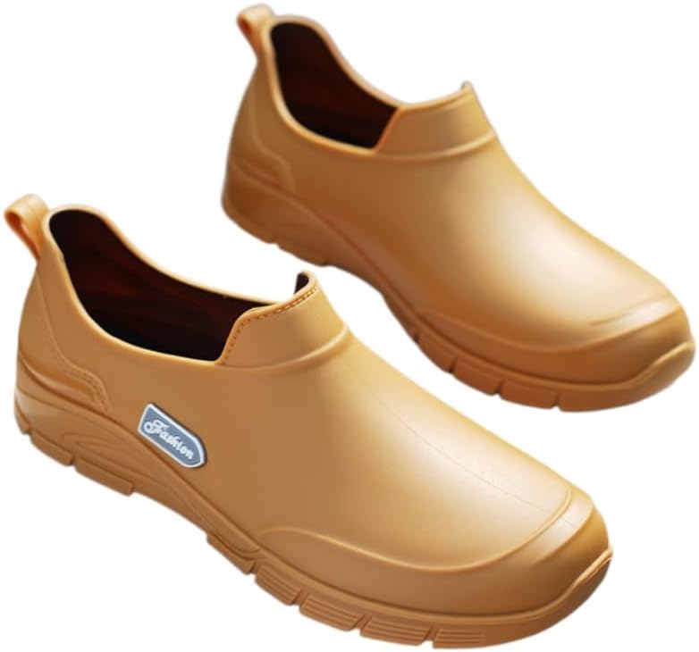 Men's anti-slip and wear-resistant work chef shoes, rain boots, short style
