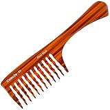 Giorgio G53 Wide Tooth Comb for Curly and Thick Hair - Large Handmade Rake Detangler for Wet or Dry Hair, Hand-Polished (8