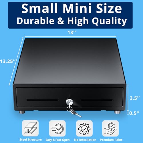 POS VALLEY Gaveta de caixa registradora eletrônica de 13 polegadas para sistema de ponto de venda –