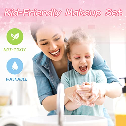 Hovocel 42 Pcs Kids Makeup Kit For Girl Toys, Safe & Non-Toxic Washable Make Up Set, Real Princess Cosmetic For Toddlers, Teensymic Halloween Christmas Birthday Gift For 3-5 6-8 9 10-12 Years Old Kids #TOP2
