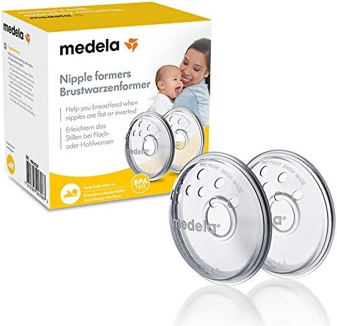 Medela Nipple Formers - Shape inverted or flat nipples to prepare for breastfeeding, BPA , one size fits all, pack of 2