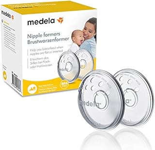 Medela Nipple Formers - Shape inverted or flat nipples to prepare for breastfeeding, BPA , one size fits all, pack of 2