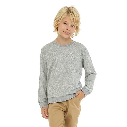 LittleSpring Unisex Boys Girl Basic Crewneck Sweatshirts Long Sleeve Jersey Pullover4