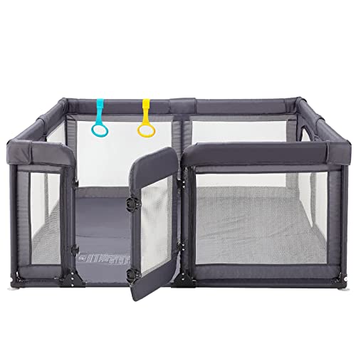 Baby Playpen, Large Play Pens For Babies And Toddlers, Baby Gate Playpen Play Center Yard With Door, Baby Fence Play Area, Kids Play Pen(Grey) #TOP1