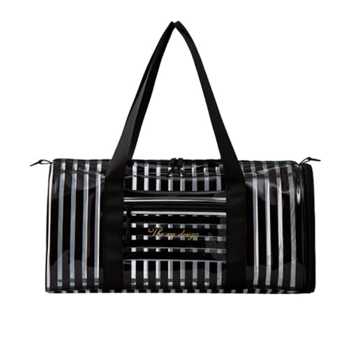 Sac de sport élégant en PVC noir au design moderne