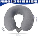 SAIREIDER Travel Pillows for Sleeping Airplane 100% Pure Memory Foam Neck Pillow for Airplanes Washable Cover(Grey) - Image 2