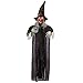 Produktbild 213,4 cm Halloween hängende Hexe Dekoration mit Geräuschaktivierungsfunktion, hängende animierte sprechende Hexe mit runden Augen für Halloween Spukhaus Requisite,