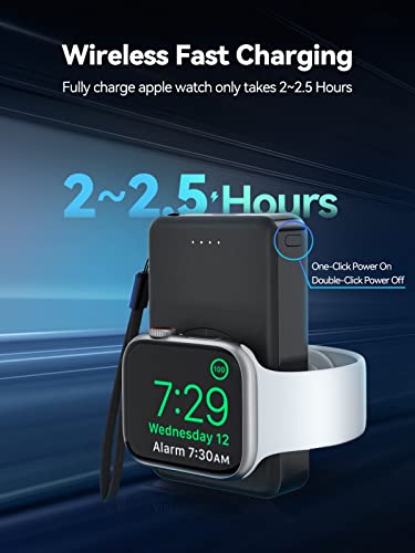 LVFAN Portable Charger for Apple Watch, 4000mAh Wireless Battery Pack Magnetic Travel Charger for Apple Watch Series 8 7 6 5 4 3 2 1 SE Ultra - Image 5
