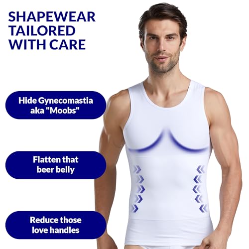 The Natural Posture Men's Ultra Slimming Shirt - Sleeveless Chest and Tummy Control Undershirt4