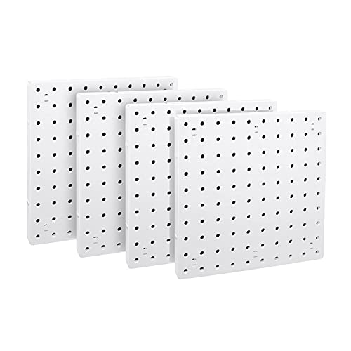 IMCCZONY Organizador de Pared de Tablero Perforado de 4 Piezas, Tablero Perforado para Colgar en la Pared, Tablero Perforado para Sala de Manualidades, Garaje, Cocina, Sala de Estar