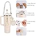 Stanley Cup Accessories 9-Piece Kit for 40oz & 30oz | Silicone Fashion Straw Covers, Sparkle Cup Boot, Pearl Handle Strap, Hairball Bow Charms | Bling Decoration Gift for Women Girls