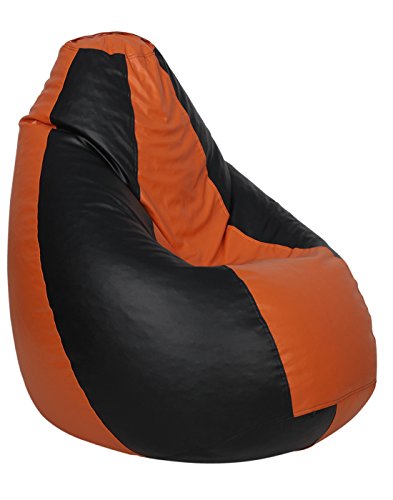 Image of Sattva Classic Bean Bag Cover Without Beans XL Size Dual Colour - Black Orange