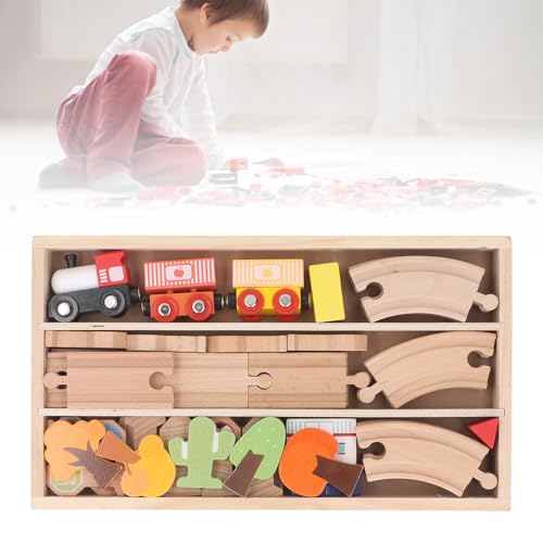 Rails de train en bois : kit de chemin de fer complet pour circuit de train enfant