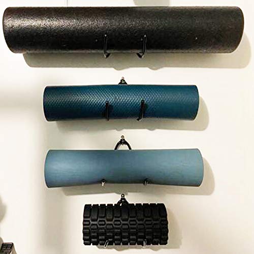 Rack Ajustable para Rollers de Espuma y Esterillas de Yoga - Soporte de Pared para Toallas, Estante para Colgar - Calidad Sólida, Capacidad hasta 20 Lbs - Paquete de 4 miniatura 1