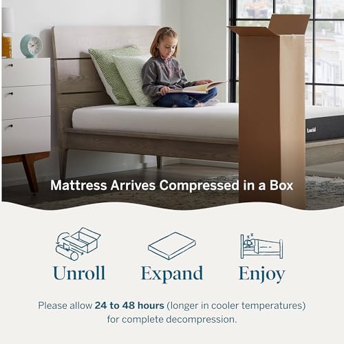 Lucid 6 Inch Memory Foam Mattress - Firm Feel - Gel Infusion - Memory Foam Infused with Bamboo Charcoal - Breathable - CertiPur Certified - Full