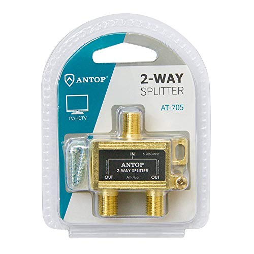 Antop Antenna 43235-116317 2 Way Tv Signal Splitter,Antop Digital Coax Cable Splitter 2Ghz- 5-2050Mhz High Performance For Satellite/Cable Tv Antenna #TOP4