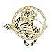 Generic Broche Femmes avec Tigre Strass Poupée de Pull Vintage Poupée Foulard Broche de Broche pour Ponchos Manteau Costume Cadeau de La Fête des Mères Or