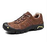 SQL - Zapatillas de senderismo para hombre, impermeables, ligeras, para senderismo al aire libre, con mochila y senderos de senderismo con parte superior baja, transpirable, marrón, 41