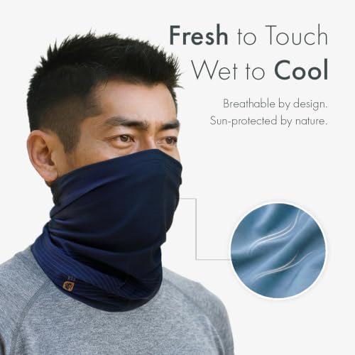 Image of WHTE MOSS Cooling Neck Face Gaiter for Sun Protection UPF 50+ Moutain white