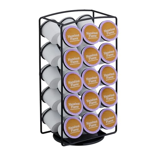 Relaxdays Porta Cialde caffè, Organizer Portacapsule per 30 Capsule Compatibili Keurig, HxLxP: 30,5x16x12,5 cm, Nero