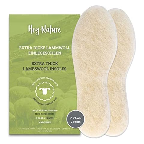 Hey Nature 2 Paar Lammwoll Winter Einlegesohlen Cover