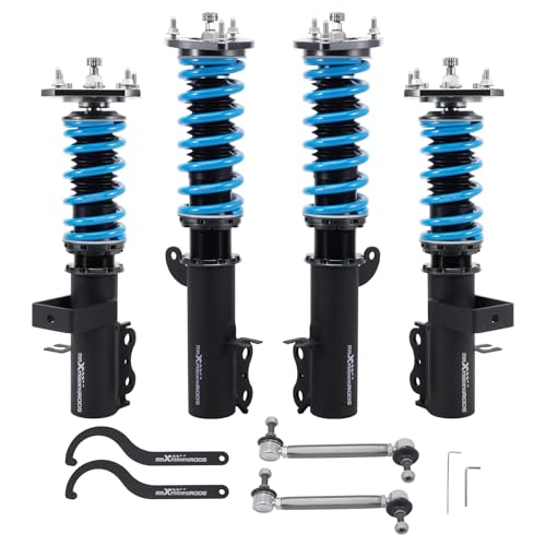 maXpeedingrods Coilovers for Toyota MR2 1987-1989 AW11 Chassis, 24 Levels Damper Adjustable Coilovers Suspension Kit, Height Adjustable Shock Absorber Struts, T6 Upgraded Lowering Kits Blue