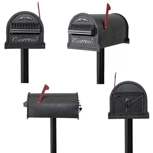 Caixa de Correio Americana com Pedestal Pé Moderna Grande Aço Alumínio para Correspondência com Chav