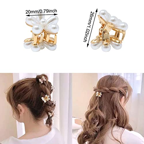 Honbay 12Pcs Mini Pearl Hair Claw Clips Flower Hair Clips Sweet Small Hair Barrettes Decorative Hair Accessories For Wedding Party Or Daily #TOP1