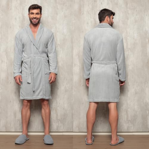 Roupão Robe Plush Fleece Microfibra Unissex Feminino Masculino Casal Confortável Manga Longa Para Fr