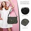 VANZACK Sac Fourre-tout Côtelé Femme à Bandoulière Réglable Capacité Polyvalente pour Travail et Voyage Sac Toile Vert Style Vintage Élégant #2