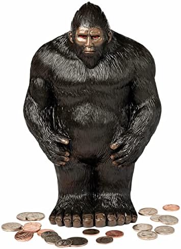 Bigfoot Statue Piggy Bank for Adults – Sasquatch Coin Bank for Kids – Bigfoot Gifts and Merchandise for Men and Women – Cool Room Bigfoot Decor for Shelves and Book Shelf Decor Accents