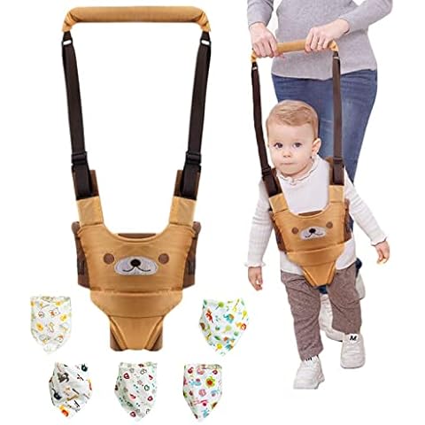 Baby Walking Assistant Harness, Handheld Toddler Walking Harness Baby Walker, Standing Up and Walking Learning Helper, 4 in 1 Adjustable Safety Walking Belt for Baby 6-27 Months (Yellow) Cover