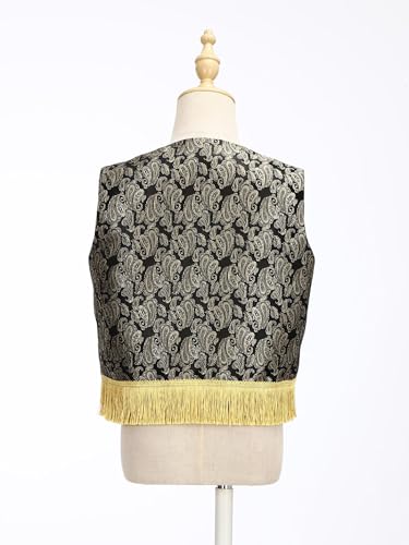 Arabian Prince Vest for Kids Boys Sleeveless Embroidery Fringe Open Front Waistcoat4