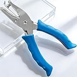 Single Hole Punch 1/4” Paper Hole Puncher Handheld Metal Perforator with Soft Silicone Grip, Compact Portable Paper Punch Tool for Home Office Crafts Tags Cards Gift Wrapping Paper Projects, Blue