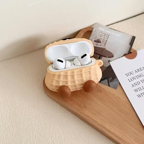 Image of Earphone Case for AirPods Pro /Pro 2, Happy Smiling Sitting Peanut Soft TPU Silicone Case, Good Mood Good Luck Peanut AirPods Pro 2 Cover Protective Skin Protector