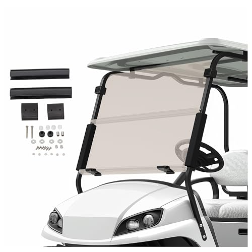 HECASA Windshield Compatible with 1994-2013 EZGO TXT & Medalist Gas or Electric Golf Cart Flip Windscreen
