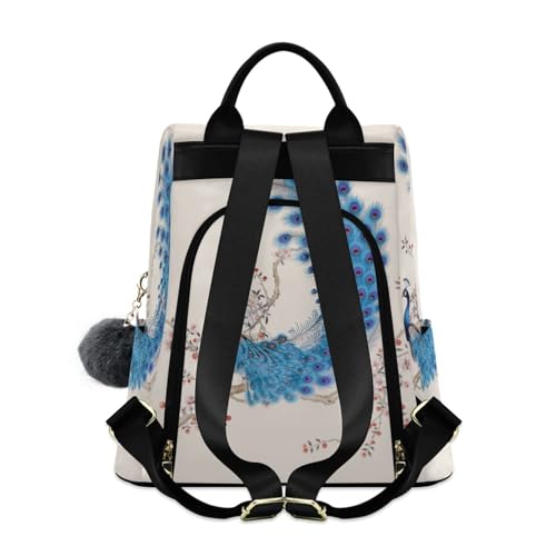 Image of ALAZA Peacock in An Ancient Style Backpack Purse for Women Anti Theft Fashion Back Pack Shoulder Bag