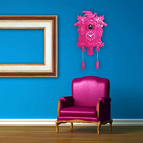 Walplus 20X37 Cm Cuckoo Clock Wall Home Decoration Diy Living Bedroom Office Décor Plastic Kids Room Gift, Pink #TOP2