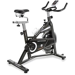 Bh Estaticas BH Bicicleta Ciclismo Indoor Khronos Basic II - 20Kg Volante de inercia - Sistema de transmisión Correa Poly-V- Resistencia Manual - Monitor LCD - Manillar de triatlón - Pedales con calapié